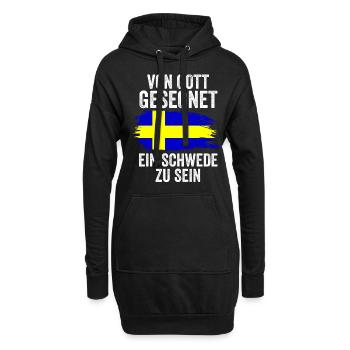 Skandinavien Schweden Schwede Schwedisch - Hoodie-Kleid - Schwarz - Vorne