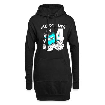 Volleyball Geburtstag Ich bin 4 Jahre - Hoodie-Kleid - Schwarz - Vorne