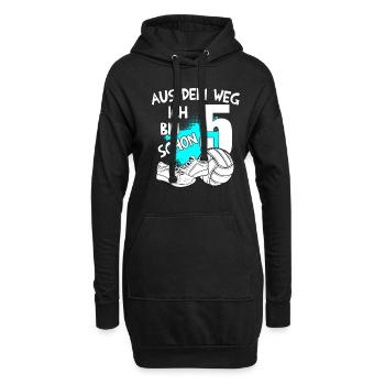 Volleyball Geburtstag Ich bin 5 Jahre - Hoodie-Kleid - Schwarz - Vorne