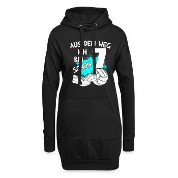 Volleyball Geburtstag Ich bin 7 Jahre - Hoodie-Kleid - Schwarz - Vorne