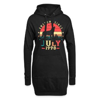 Mois de naissance Juillet 1998 - Sweat-shirt à capuche long Femme - noir - Devant