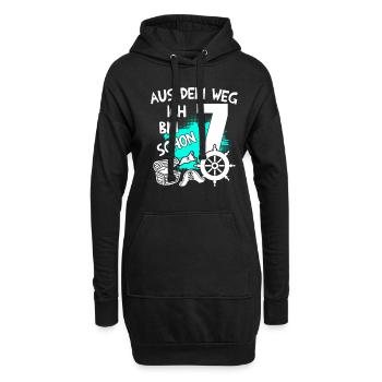 Piraten Geburtstag Ich bin 7 Jahre alt - Hoodie-Kleid - Schwarz - Vorne