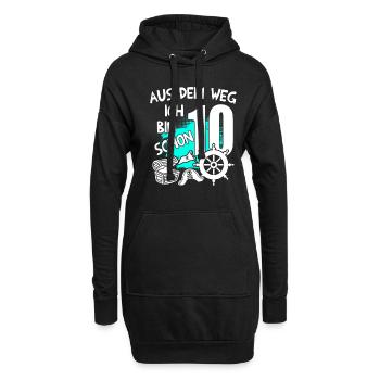Piraten Geburtstag Ich bin 10 Jahre alt - Hoodie-Kleid - Schwarz - Vorne