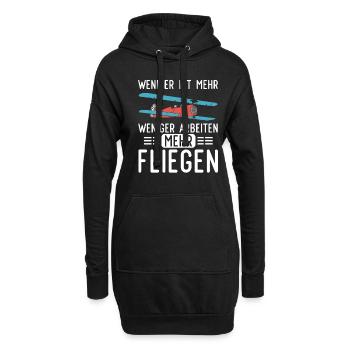 Weniger Arbeiten Mehr Modellfliegen Modellflieger - Hoodie-Kleid - Schwarz - Vorne