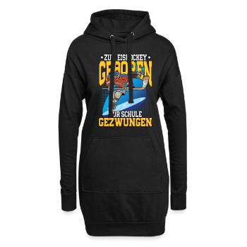Zum Eishockey geboren Eishockey - Hoodie-Kleid - Schwarz - Vorne