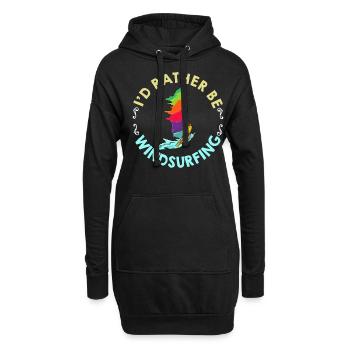 Windsurfen Brett Segel Paddel Windsurfer Wasser - Hoodie-Kleid - Schwarz - Vorne
