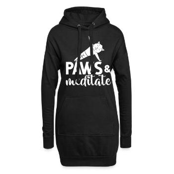 Yoga Cat Débutant Séances d’entraînement Citation Méditation - Sweat-shirt à capuche long Femme - noir - Devant