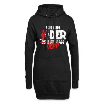 Ich bin der Depp Bräutigam - Hoodie-Kleid - Schwarz - Vorne