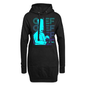 Chef Cooking Retro Cadeau - Sweat-shirt à capuche long Femme - noir - Devant