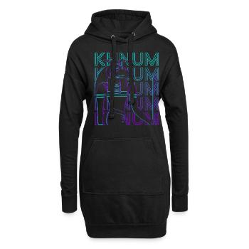 Khnum Dieu égyptien Egypte ancienne Retro Geschen - Sweat-shirt à capuche long Femme - noir - Devant