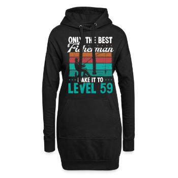 59 Fishing Level 59 Year Old Angler Fisherman - Hoodie-Kleid - Schwarz - Vorne