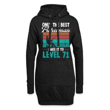 71 Fishing Level 71 Year Old Angler Fisherman - Hoodie-Kleid - Schwarz - Vorne