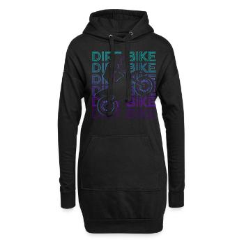 Dirt Bike Motocross Moto Retro Cadeau - Sweat-shirt à capuche long Femme - noir - Devant