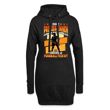Echte Prinzessinnen Fußballtrikot Fußball Spruch - Hoodie-Kleid - Schwarz - Vorne
