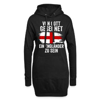 England Engländer Englisches - Hoodie-Kleid - Schwarz - Vorne