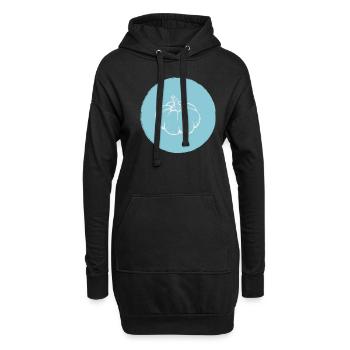 Kürbis - Hoodie-Kleid - Schwarz - Vorne
