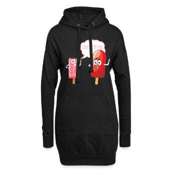 Coolest Pop Ever Eiscreme Eis - Hoodie-Kleid - Schwarz - Vorne