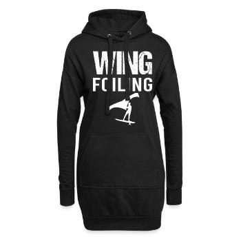 Wing Foiling Hydrofoil Surfer - Hoodie-Kleid - Schwarz - Vorne