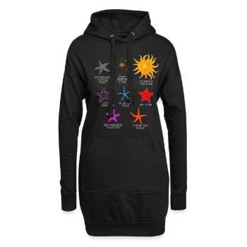 Seestern - Hoodie-Kleid - Schwarz - Vorne