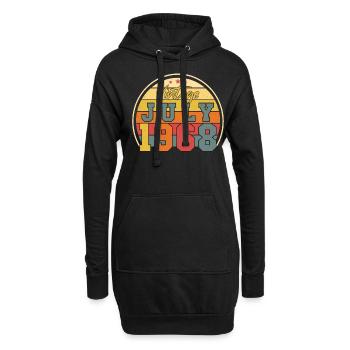 Retro Juli 1968 - Hoodie-Kleid - Schwarz - Vorne