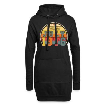 1976 Im Juli Geschenkidee - Hoodie-Kleid - Schwarz - Vorne
