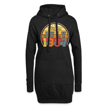 Mois de naissance Juillet 1997 - Sweat-shirt à capuche long Femme - noir - Devant