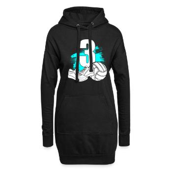Volleyball 3 Years Old Volleyballer 3rd Birthday - Hoodie-Kleid - Schwarz - Vorne