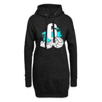 Volleyball 6 Years Old Volleyballer 6th Birthday - Hoodie-Kleid - Schwarz - Vorne
