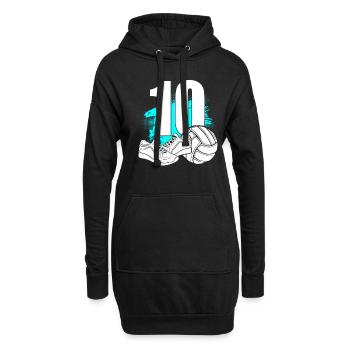 Volleyball 10 Years Old Volleyballer 10th Birthday - Hoodie-Kleid - Schwarz - Vorne