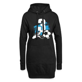 Fußball 3 Jahre alt Fußballer 3. Geburtstag - Hoodie-Kleid - Schwarz - Vorne