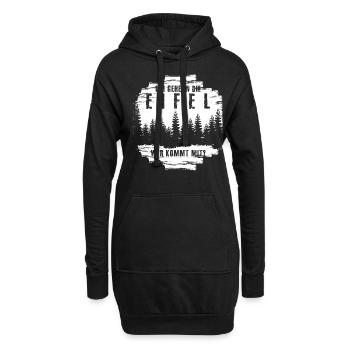 Eifel Wandern Berge Wanderung Eifler - Hoodie-Kleid - Schwarz - Vorne