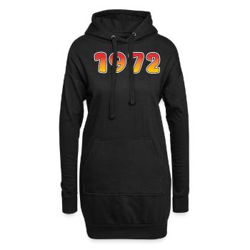 1972 Glücksjahr In Orange - Gelben Design - Hoodie-Kleid - Schwarz - Vorne