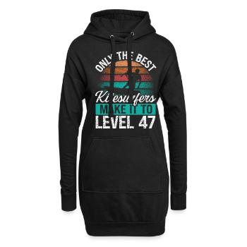 47 Kitesurf Niveau 47 Ans Rétro Kitesurf - Sweat-shirt à capuche long Femme - noir - Devant