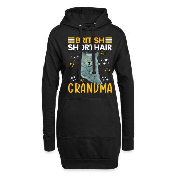 British Shorthair Grandma Cat Owner Cadeau - Sweat-shirt à capuche long Femme - noir - Devant