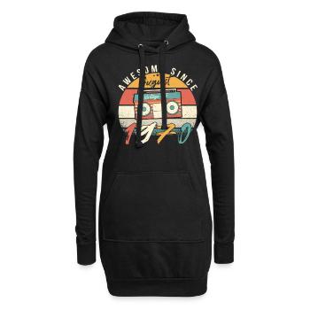 August 1970 Geschenkidee - Hoodie-Kleid - Schwarz - Vorne