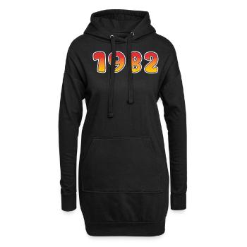 1982 Glücksjahr In Orange - Gelben Design - Hoodie-Kleid - Schwarz - Vorne