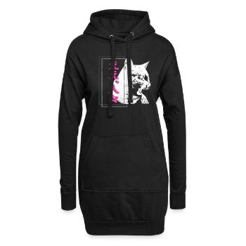 Sifflement Chat Japonais Streetwear Anime Fan - Sweat-shirt à capuche long Femme - noir - Devant