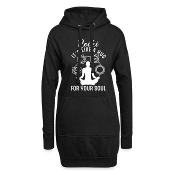 Médecine énergétique Reiki Soul Praticien Énergie - Sweat-shirt à capuche long Femme - noir - Devant