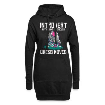 Funny Chess Player - Hoodie-Kleid - Schwarz - Vorne