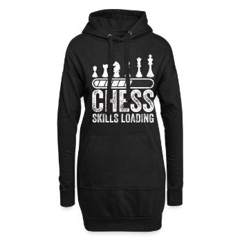 Funny Chess Player - Hoodie-Kleid - Schwarz - Vorne