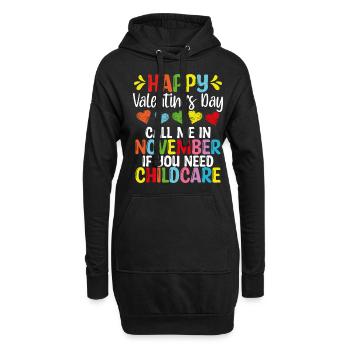 Fournisseur de services de garde Pour la Saint-Valentin Enseignant en garderie - Sweat-shirt à capuche long Femme - noir - Devant