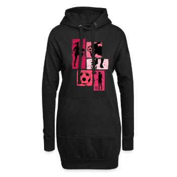 Fußballspielerin Frauen Fußball - Hoodie-Kleid - Schwarz - Vorne