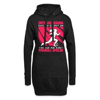 Fußballspielerin Frauen Fußball - Hoodie-Kleid - Schwarz - Vorne