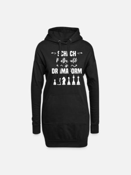 Schach Mathematik In Dramaform Schachspieler - Hoodie-Kleid - Schwarz