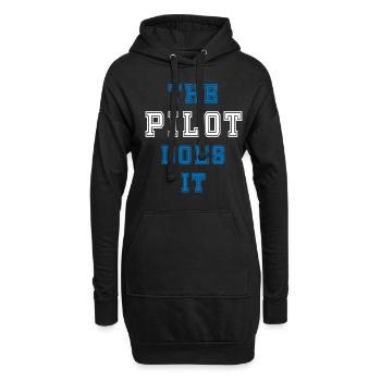 The Pilot does it Pilot Geschenk - Hoodie-Kleid - Schwarz - Vorne