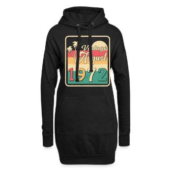 August 1972 50tes Lebensjahr - Hoodie-Kleid - Schwarz - Vorne