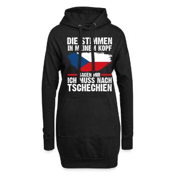 Tschechien Tscheche Tschechisches - Hoodie-Kleid - Schwarz - Vorne