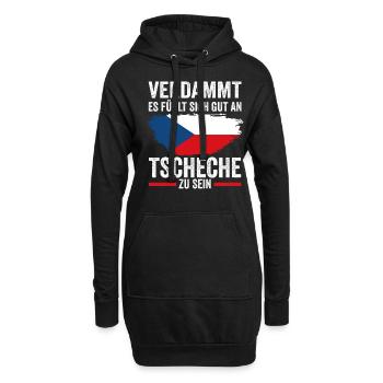 Tschechien Tscheche Tschechisches - Hoodie-Kleid - Schwarz - Vorne