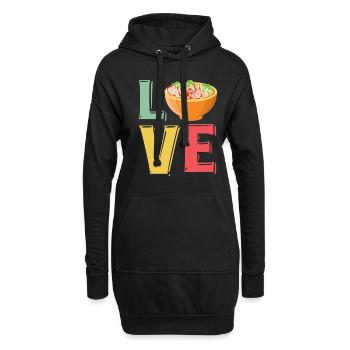 Lustige Spaghetti-Schüssel-Fleischbällchen FSM - Hoodie-Kleid - Schwarz - Vorne
