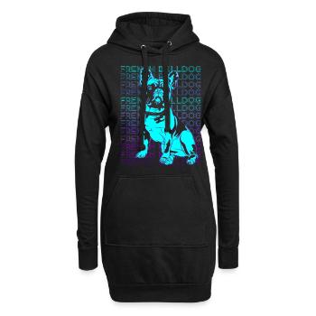 Français Bulldog Rétro - Sweat-shirt à capuche long Femme - noir - Devant